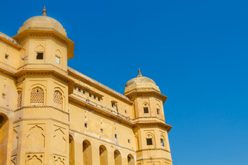 A portion of the Amber Fort in Rajasthan, India,