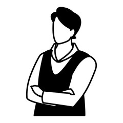 businessman with arms crossed on white background