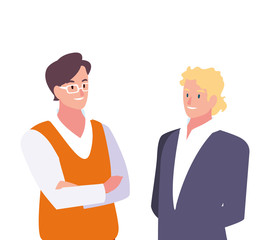 cute businessmen with various views, poses and gestures