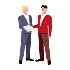 Obraz premium businessmen standing with various views, poses and gestures
