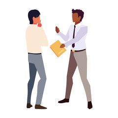 businessmen with standing on white background