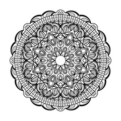 ABSTRACT BLACK AND WHITE MANDALA ART OUTLINE STYLE