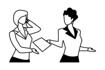 cute businesswomen with various views, poses and gestures