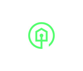 Home tech Logo Icon Minimal emblem design template