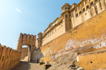 Roadway leading up to the Amber Fort near Jaipur in Rajasthan, India.