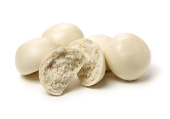 Chinese steamed roll. Close up on white background