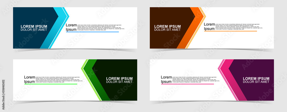 Wall mural set of abstract vector banners design. collection of web banner template. modern template design for