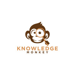 knowledge monkey cartoon character logo