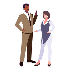 Fototapeta premium business couple standing on white background