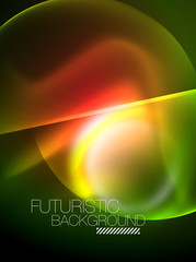Vector glowing neon circles abstract background