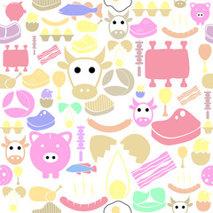 meat seamless pattern background icon.