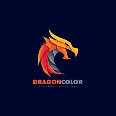 Dragon Fire Gaming Style Logo Vector Template