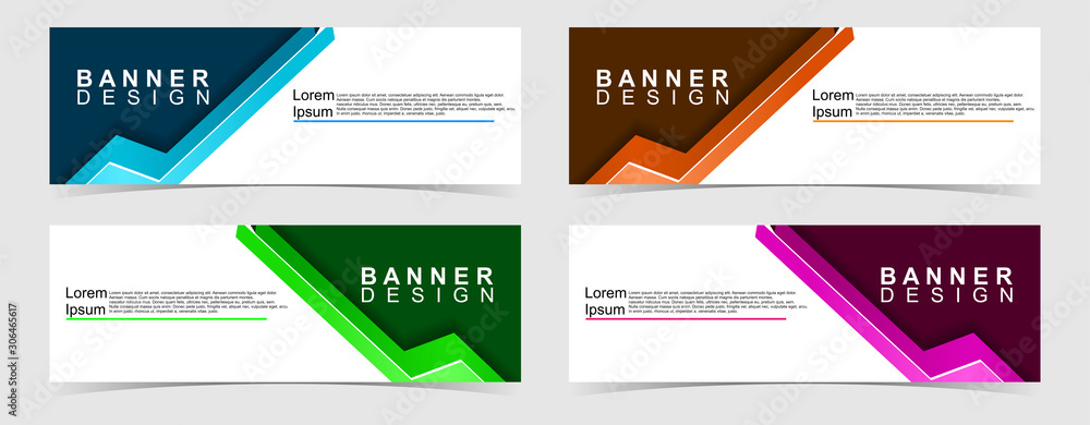 Poster set of abstract vector banners design. collection of web banner template. modern template design for