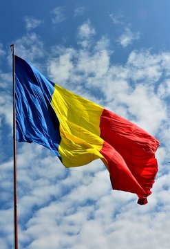 the flag of Romania waving