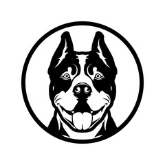 Pitbull boxer dog head cut out silhouette