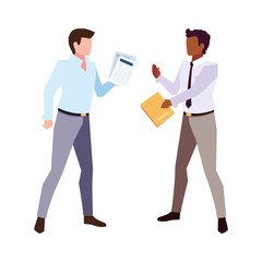 businessmen with standing on white background