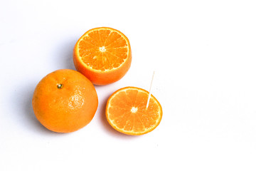 fresh florida orange isolated in white bacground 