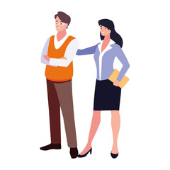 Fototapeta premium business couple standing on white background