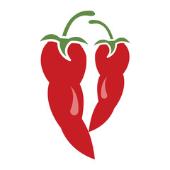 Chilli Icon Vector in Color Simple Design