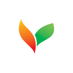 nature flame color logo design