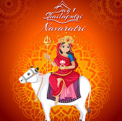 Navaratri poster design with goddess