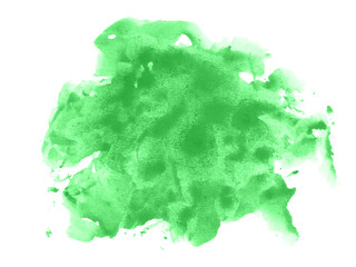 Green watercolor scribble texture. Abstract watercolor on white background. Green abstract watercolor background. It is a hand drawn.