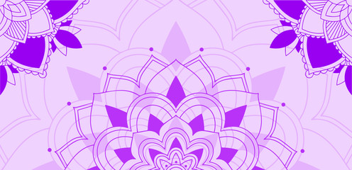 Mandala pattern on purple background