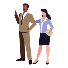 Fototapeta premium business couple standing on white background