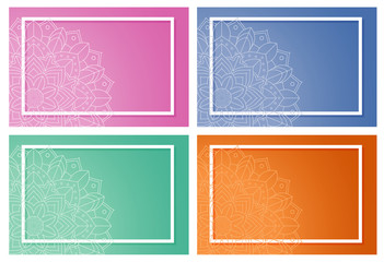 Fototapeta na wymiar Four background with mandala patterns