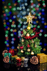 Christmas tree and present