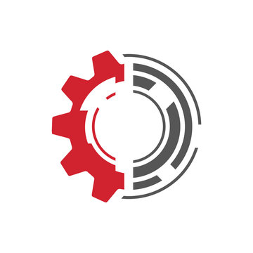 creative simple gear logo design. gear and cogs vector. Sign of machine work design modern industry company logo icon illustration