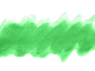 Green watercolor scribble texture. Abstract watercolor on white background. Green abstract watercolor background. It is a hand drawn.
