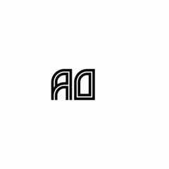 Initial outline letter AO style template