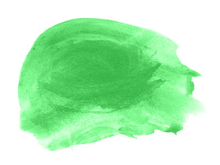 Green watercolor scribble texture. Abstract watercolor on white background. Green abstract watercolor background. It is a hand drawn.