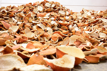 dried orange peel food theme background