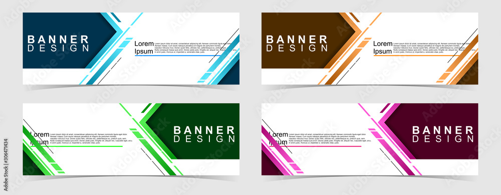 Canvas Prints set of abstract vector banners design. collection of web banner template. modern template design for