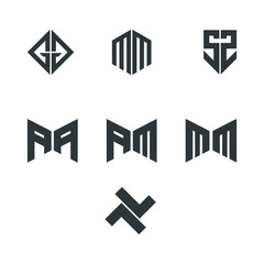 set of modern letter logo logo design sign illustration symbol vector icon badge concept branding monogram type graphic element art abstract alphabet combination 