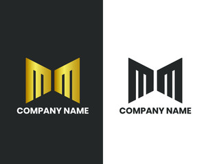 Fototapeta premium letter M modern logo design sign illustration symbol vector icon badge concept company business monogram logogram typeface element graphic art 