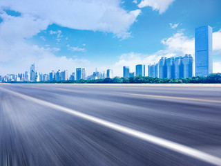 Fototapeta premium Urban construction and rapid asphalt road in nanning, guangxi, China