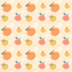 Seamless orange and leaf pattern background.