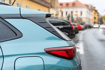 Sibiu city center, parked cars
