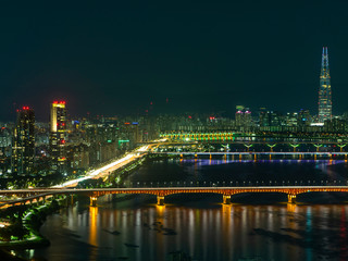 Fototapeta na wymiar 韓国ソウル漢江の夜景