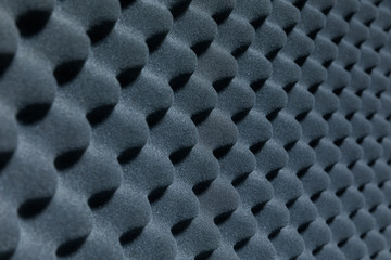Close up of sound proof coverage in music studio, sound proof coverage in recording studio for...