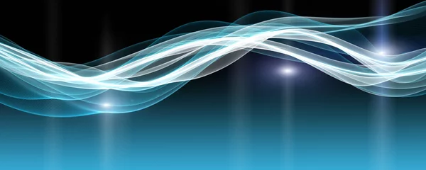 Fototapeten Futuristic wave panorama background design with lights and space for text © Frank Rohde