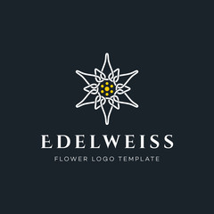 Luxury Edelweiss Flower Logo Vector Template