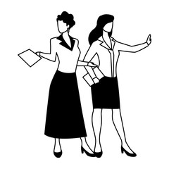 cute businesswomen with various views, poses and gestures