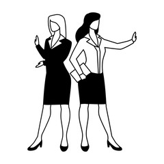cute businesswomen with various views, poses and gestures