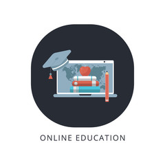 Modern flat design isometric concept of Online Education for website and mobile website.