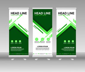 Roll up banner stand. Vertical Vector template design. Modern Flag Banner Design with abstract background can be used for Annual Report, Cover, Flyer, Magazine, Presentation, Poster, Website