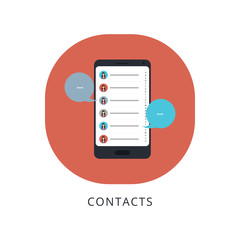 Phone Contacts Illustration. Modern flat design concept of web page design